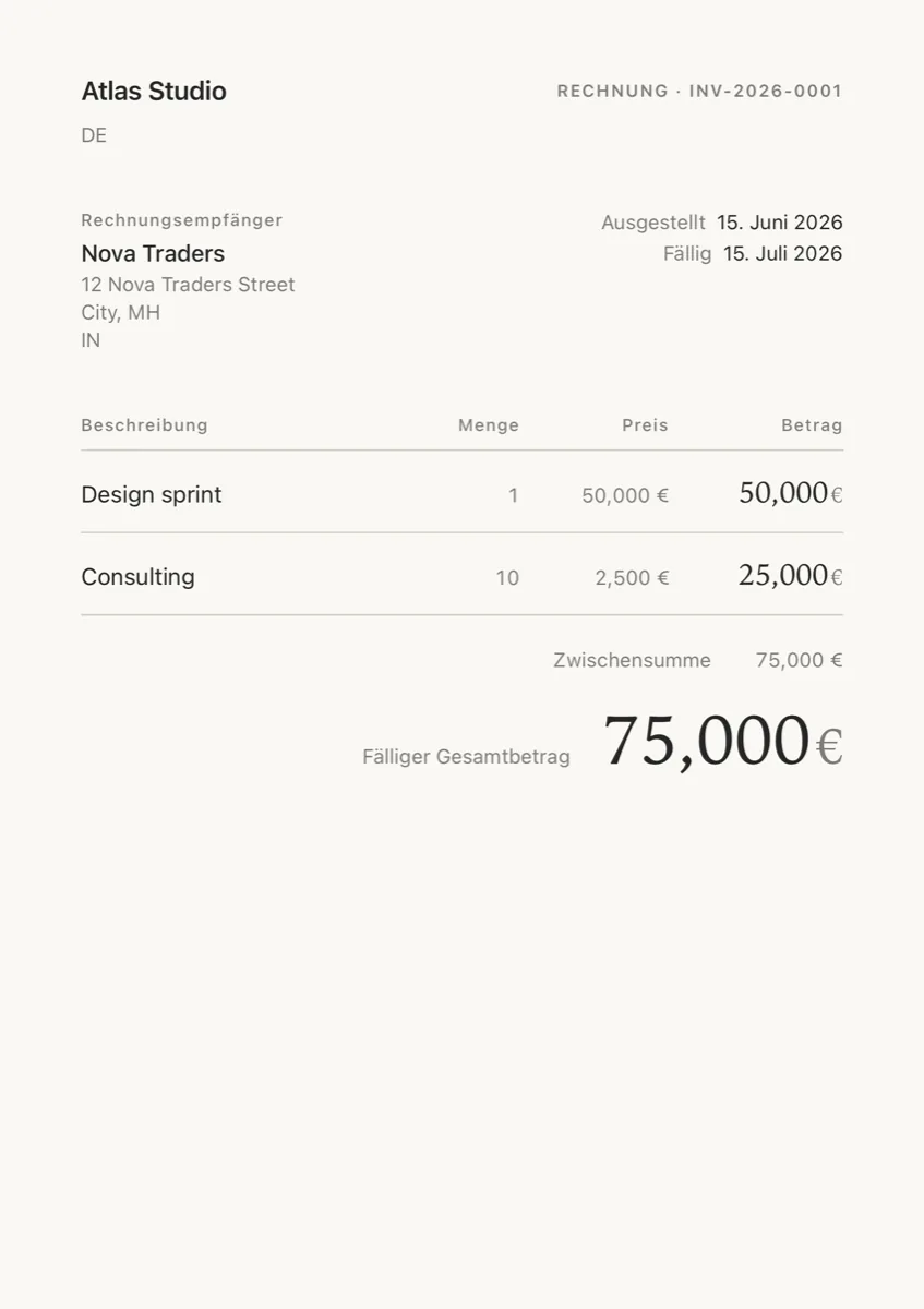 German-language invoice